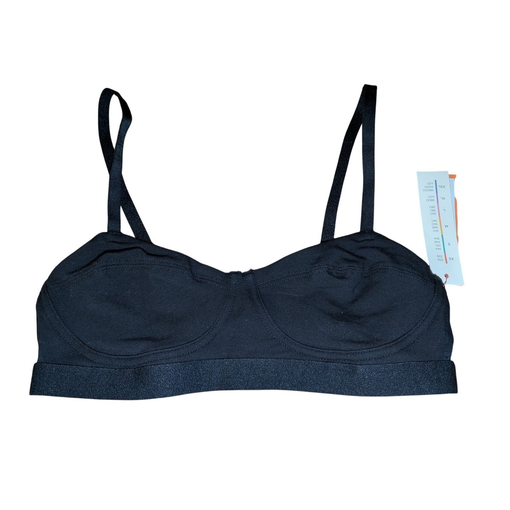 Colsie Girls Black Glitter Elastic Wireless Bralette XS 32A 32B NEW